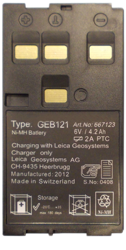 Batteria Per Strumenti Leica 400/700/800/DNA - 6V 3600mAh Ni-MH, Sostituisce BT10, BT20, GEB121, GEB122